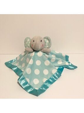 Circo Elephant Lovey Blue Polka Dot Boy Baby Security Blanket Satin NuNu Lovie